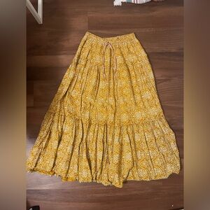 yellow maxi skirt from india